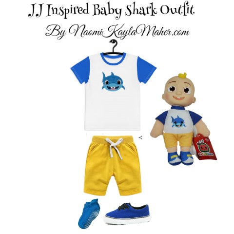 cocomelon jj shark shirt plush